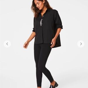 SPANX Ponte Zip Black Leggings small classic